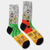 Abstracte kleuren doodle stijl aangepast sokken (Rechts)