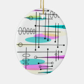 Abstracte kleuren en ontwerpen van atoomtijdperken keramisch ornament (Rechts)