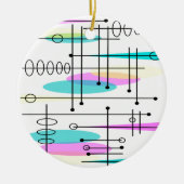 Abstracte kleuren en ontwerpen van atoomtijdperken keramisch ornament (Voorkant)