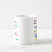 Abstracte kleuren en ontwerpen van atoomtijdperken koffiemok (Center)