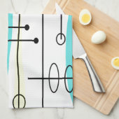 Abstracte kleuren en ontwerpen van atoomtijdperken theedoek (Quarter Fold)