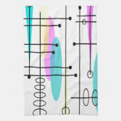 Abstracte kleuren en ontwerpen van atoomtijdperken theedoek (Verticaal)