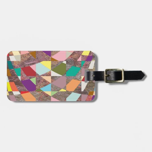 Abstracte kleuren Glitter Bagagelabel (Voorkant horizontaal)