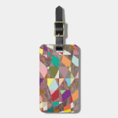 Abstracte kleuren Glitter Bagagelabel (Voorkant verticaal)