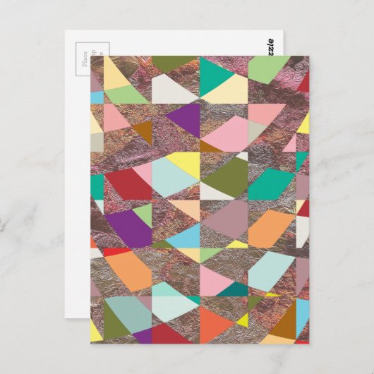 Abstracte kleuren Glitter Briefkaart (Voorkant / Achterkant)