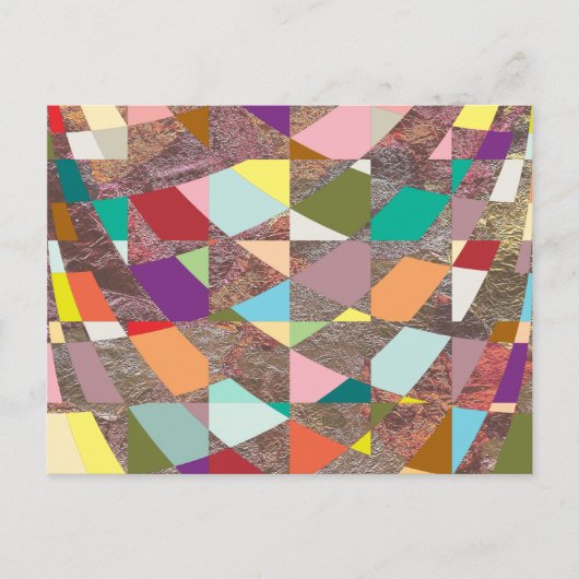 Abstracte kleuren Glitter Briefkaart (Voorkant)