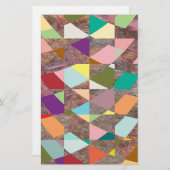 Abstracte kleuren Glitter Briefpapier (Voorkant / Achterkant)