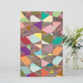 Abstracte kleuren Glitter Briefpapier (Staand voorkant)