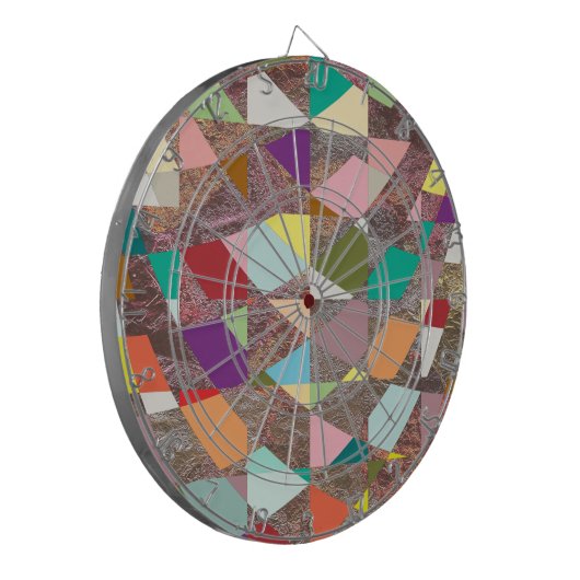 Abstracte kleuren Glitter Dartbord (Voorkant Links)
