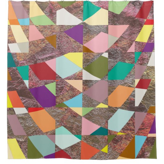 Abstracte kleuren Glitter Douchegordijn (Voorkant)