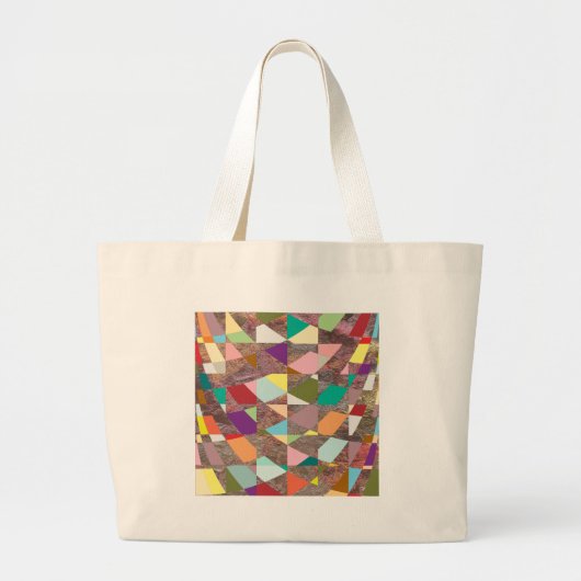 Abstracte kleuren Glitter Grote Tote Bag (Voorkant)