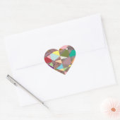 Abstracte kleuren Glitter Hart Sticker (Envelop)