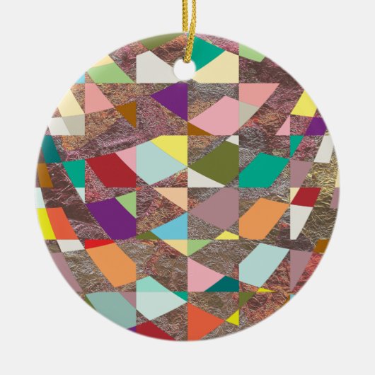 Abstracte kleuren Glitter Keramisch Ornament (Voorkant)