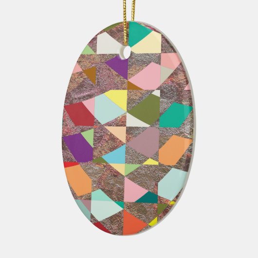 Abstracte kleuren Glitter Keramisch Ornament (Links)
