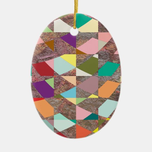 Abstracte kleuren Glitter Keramisch Ornament (Voorkant)