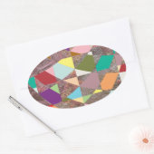 Abstracte kleuren Glitter Ovale Sticker (Envelop)