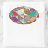 Abstracte kleuren Glitter Ovale Sticker (Tas)