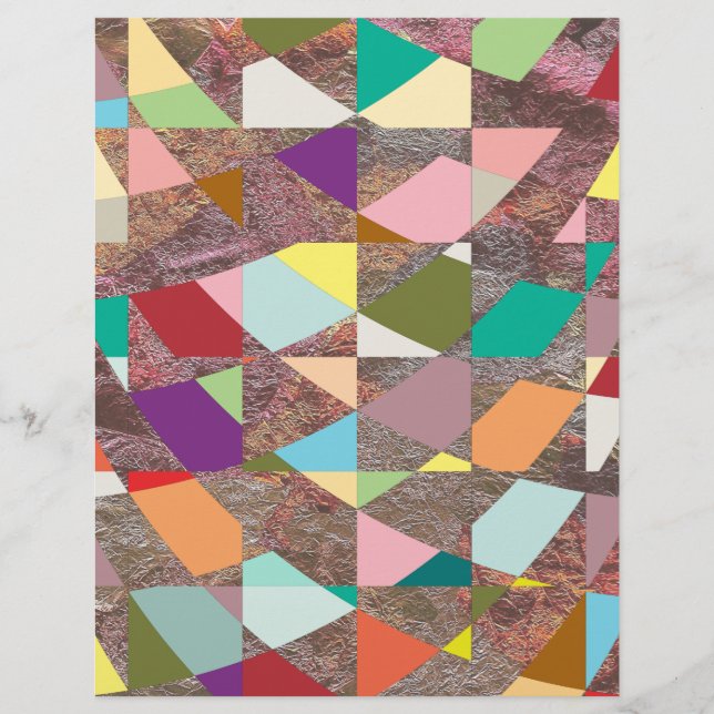 Abstracte kleuren Glitter Scrapbook Paper (Voorkant)