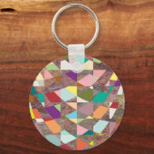 Abstracte kleuren Glitter Sleutelhanger (Voorkant)
