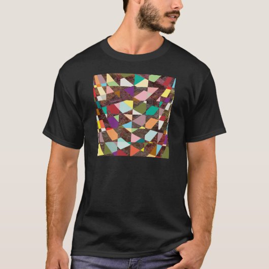 Abstracte kleuren Glitter T-shirt (Voorkant)