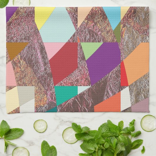 Abstracte kleuren Glitter Theedoek (Gevouwen)