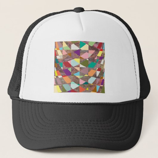Abstracte kleuren Glitter Trucker Pet (Voorkant)