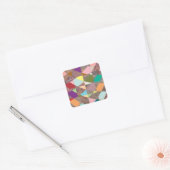 Abstracte kleuren Glitter Vierkante Sticker (Envelop)