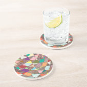 Abstracte kleuren Glitter Zandsteen Onderzetter (Zijkant)