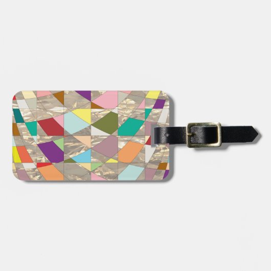 Abstracte kleuren Gold Bagagelabel (Voorkant horizontaal)