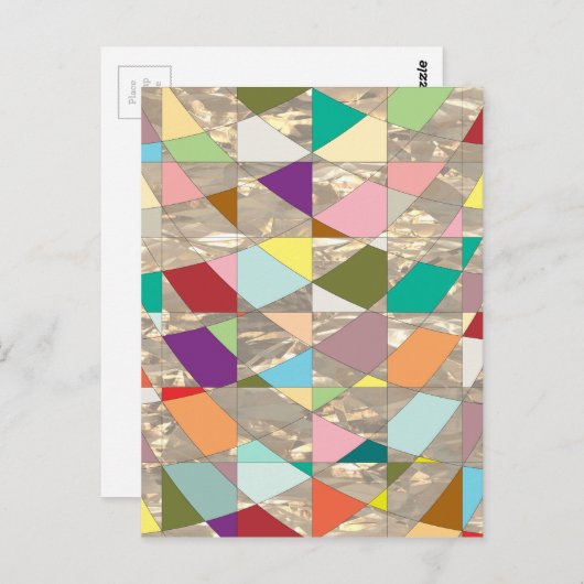 Abstracte kleuren Gold Briefkaart (Voorkant / Achterkant)