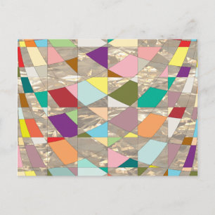 Abstracte kleuren Gold Briefkaart