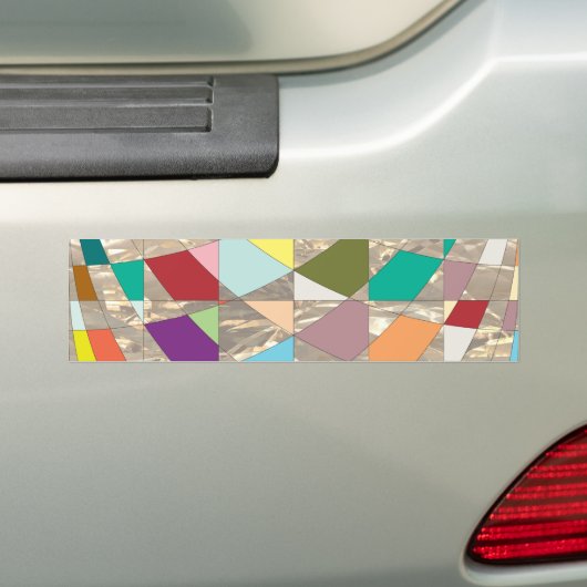 Abstracte kleuren Gold Bumpersticker (Op auto)