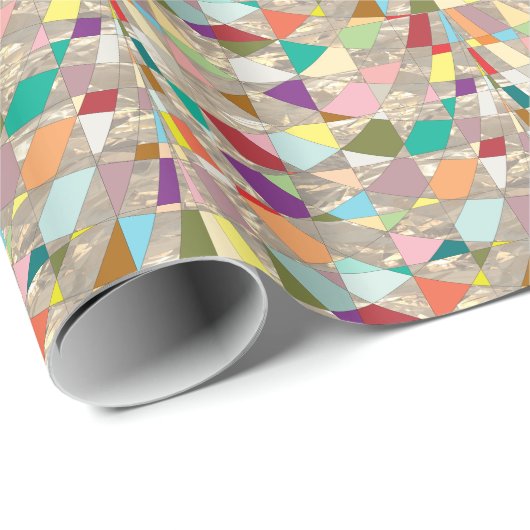 Abstracte kleuren Gold Cadeaupapier (Rol Hoek)