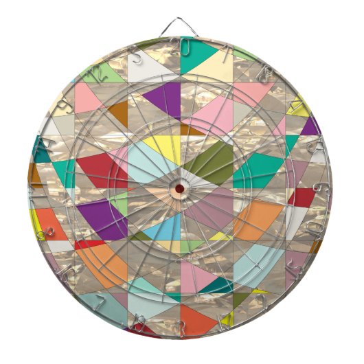 Abstracte kleuren Gold Dartbord (Voorkant)