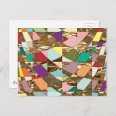 Abstracte kleuren Gold Foil Briefkaart (Voorkant / Achterkant)