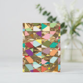 Abstracte kleuren Gold Foil Briefkaart (Staand voorkant)