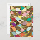 Abstracte kleuren Gold Foil Briefkaart (Voorkant / Achterkant)