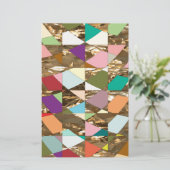 Abstracte kleuren Gold Foil Briefpapier (Staand voorkant)