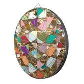 Abstracte kleuren Gold Foil Dartbord (Voorkant Rechts)