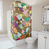 Abstracte kleuren Gold Foil Douchegordijn (In situ)