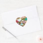 Abstracte kleuren Gold Foil Hart Sticker (Envelop)