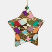 Abstracte kleuren Gold Foil Keramisch Ornament (Rechts)