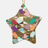 Abstracte kleuren Gold Foil Keramisch Ornament (Links)