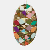 Abstracte kleuren Gold Foil Keramisch Ornament (Rechts)