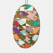 Abstracte kleuren Gold Foil Keramisch Ornament (Links)