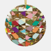 Abstracte kleuren Gold Foil Keramisch Ornament (Voorkant)