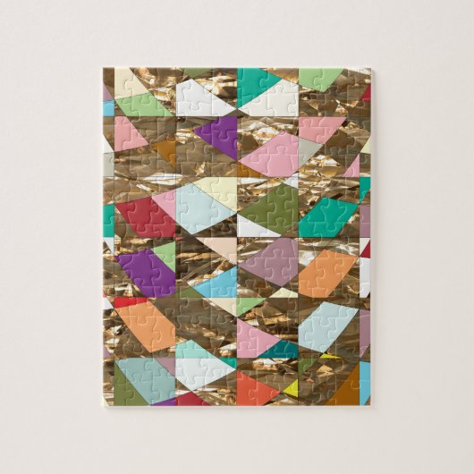 Abstracte kleuren Gold Foil Legpuzzel (Verticaal)