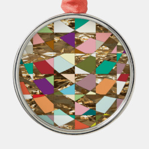 Abstracte kleuren Gold Foil Metalen Ornament