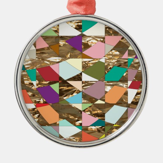 Abstracte kleuren Gold Foil Metalen Ornament (Voorkant)