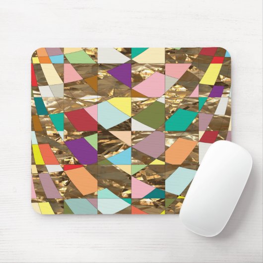 Abstracte kleuren Gold Foil Muismat (Met muis)